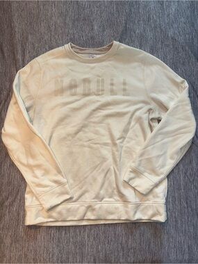 NOBULL Men's Cream Crewneck Pullover